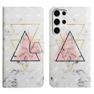 For Samsung Galaxy S25 Ultra 5G Oil Embossed 3D Drawing Leather Phone Case(Triangular Marble)