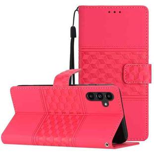For Samsung Galaxy S25+ 5G Diamond Embossed Skin Feel Leather Phone Case(Red)