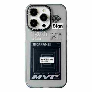 For iPhone 15 Pro Double Layer Frosted IMD Series TPU + PC Phone Case(Black Label MVP)