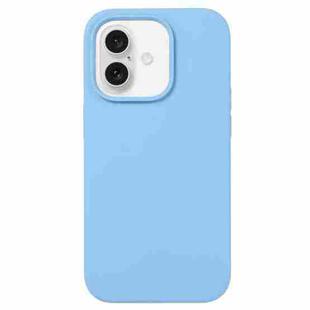 For iPhone 16 Liquid Silicone Phone Case(Azure Blue)
