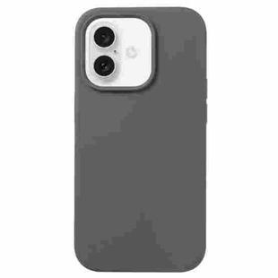 For iPhone 16 Liquid Silicone Phone Case(Charcoal Black)