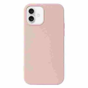 For iPhone 16 Plus Liquid Silicone Phone Case(Sand Pink)