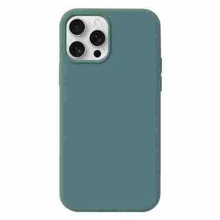 For iPhone 16 Pro Max Liquid Silicone Phone Case(Pine Needle Green)