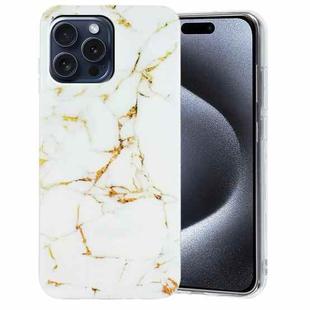 For iPhone 16 Pro Max IMD Marble TPU Phone Case(White)