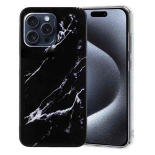 For iPhone 16 Pro Max IMD Marble TPU Phone Case(Black)