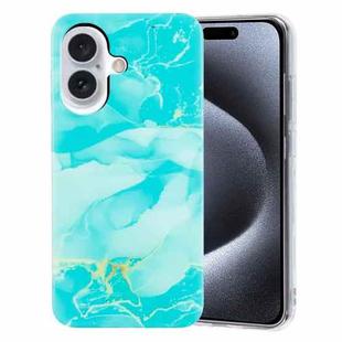 For iPhone 16 Plus IMD Marble TPU Phone Case(Green)