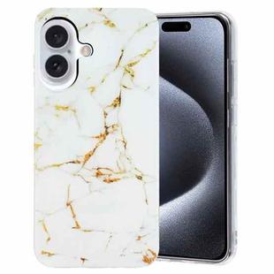 For iPhone 16 IMD Marble TPU Phone Case(White)