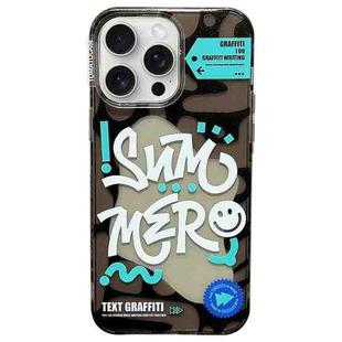 For iPhone 15 Pro Max TOMATO Text Graffiti TPU Hybrid PC Phone Case(Black)