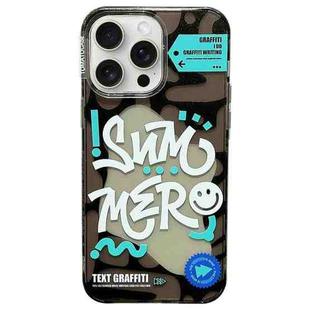 For iPhone 15 Pro TOMATO Text Graffiti TPU Hybrid PC Phone Case(Black)