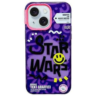 For iPhone 13 TOMATO Text Graffiti TPU Hybrid PC Phone Case(Purple)