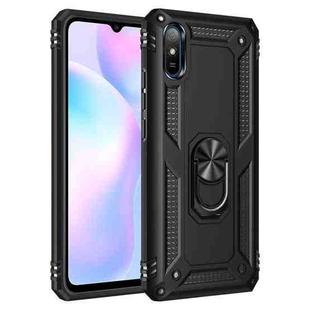 For Xiaomi Redmi 9A Shockproof TPU + PC Protective Case with 360 Degree Rotating Holder(Black)