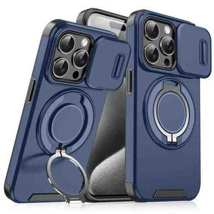 For iPhone 15 Pro Sliding Camshield Ring Holder Phone Case(Blue)