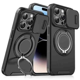 For iPhone 14 Pro Sliding Camshield Ring Holder Phone Case(Black)