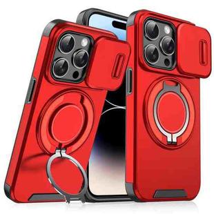 For iPhone 14 Pro Max Sliding Camshield Ring Holder Phone Case(Red)