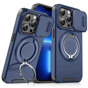 For iPhone 13 Pro Sliding Camshield Ring Holder Phone Case(Blue)