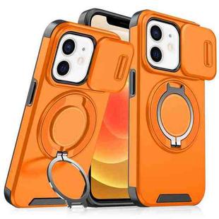 For iPhone 12 Sliding Camshield Ring Holder Phone Case(Orange)