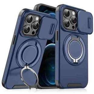 For iPhone 12 Pro Max Sliding Camshield Ring Holder Phone Case(Blue)