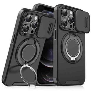 For iPhone 12 Pro Sliding Camshield Ring Holder Phone Case(Black)