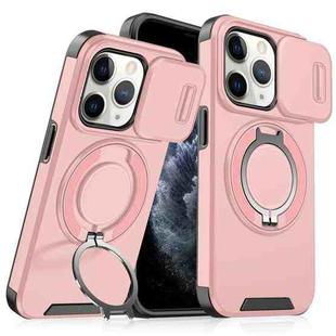 For iPhone 11 Pro Sliding Camshield Ring Holder Phone Case(Pink)