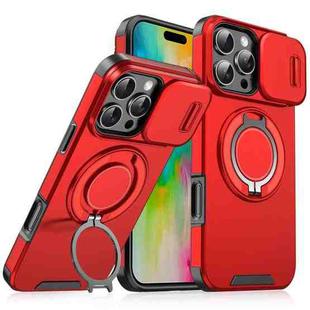 For iPhone 16 Pro Max Sliding Camshield Ring Holder Phone Case(Red)