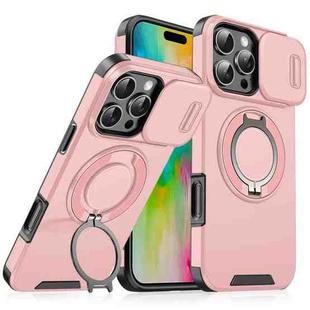 For iPhone 16 Pro Max Sliding Camshield Ring Holder Phone Case(Pink)