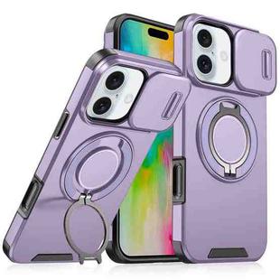 For iPhone 16 Sliding Camshield Ring Holder Phone Case(Purple)