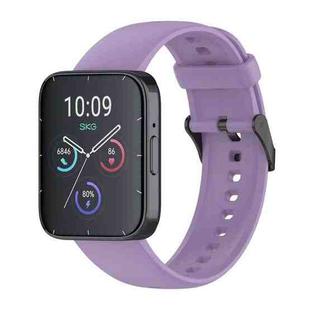 For SKG V9 Pro Solid Color Black Buckle Liquid Silicone Watch Band(Purple)