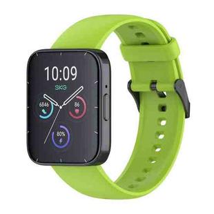 For SKG V9 Pro Solid Color Black Buckle Liquid Silicone Watch Band(Lime Green)