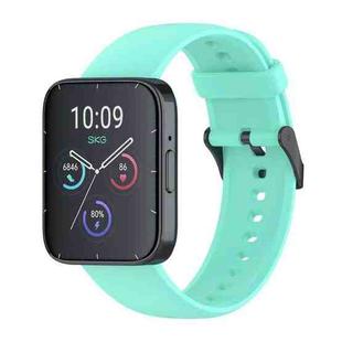 For SKG V9 Pro Solid Color Black Buckle Liquid Silicone Watch Band(Teal)