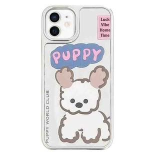 For iPhone 12 Mirror Puppy Pattern TPU + PC Phone Case(Poodle)