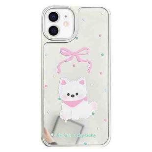 For iPhone 12 Mirror Puppy Pattern TPU + PC Phone Case(Teddy)