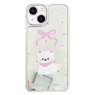 For iPhone 13 Mirror Puppy Pattern TPU + PC Phone Case(Teddy)