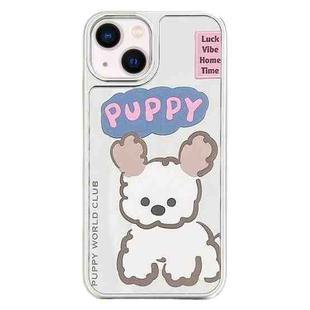 For iPhone 14 Mirror Puppy Pattern TPU + PC Phone Case(Poodle)