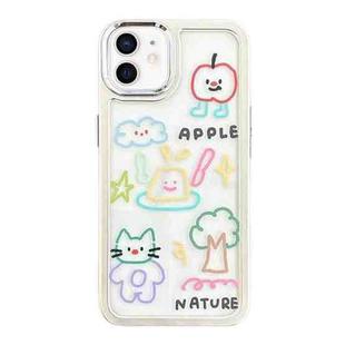 For iPhone 12 Clear Illustration Graffiti Pattern TPU + PC Phone Case(Graffiti)