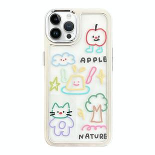 For iPhone 12 Pro Max Clear Illustration Graffiti Pattern TPU + PC Phone Case(Graffiti)