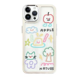 For iPhone 13 Pro Clear Illustration Graffiti Pattern TPU + PC Phone Case(Graffiti)