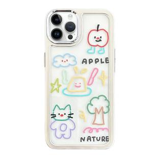 For iPhone 13 Pro Max Clear Illustration Graffiti Pattern TPU + PC Phone Case(Graffiti)