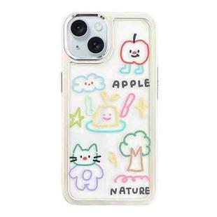 For iPhone 15 Clear Illustration Graffiti Pattern TPU + PC Phone Case(Graffiti)