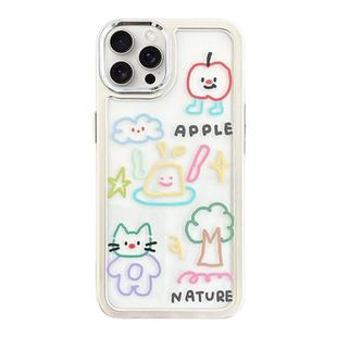 For iPhone 15 Pro Clear Illustration Graffiti Pattern TPU + PC Phone Case(Graffiti)