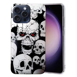 For iPhone 16 Pro Colored Drawing Pattern TPU Phone Case(Skull)