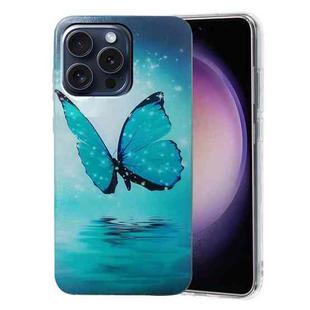 For iPhone 16 Pro Colored Drawing Pattern TPU Phone Case(Butterfly)