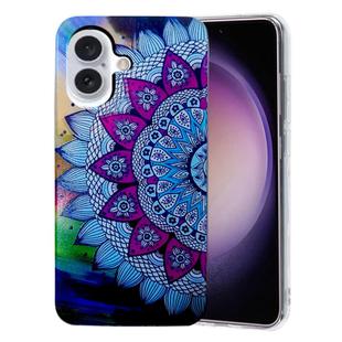 For iPhone 16 Plus Colored Drawing Pattern TPU Phone Case(Half-flower)