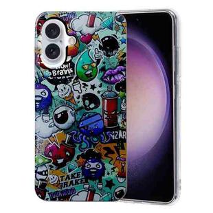 For iPhone 16 Plus Colored Drawing Pattern TPU Phone Case(Graffiti)