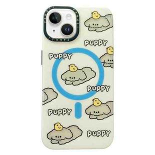 For iPhone 14 Double-Layer Frosted IMD MagSafe Phone Case(PUPPY Dogs)