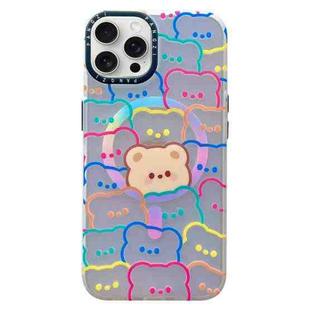 For iPhone 14 Pro Double-Layer Frosted IMD MagSafe Phone Case(Stacking Bears)