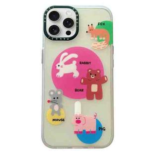 For iPhone 12 Pro Double-Layer Frosted IMD MagSafe Phone Case(Animals)