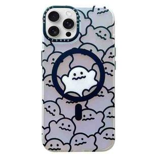For iPhone 12 Pro Double-Layer Frosted IMD MagSafe Phone Case(Stacking Ghosts)