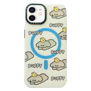 For iPhone 12 Double-Layer Frosted IMD MagSafe Phone Case(PUPPY Dogs)