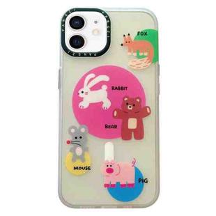 For iPhone 12 Double-Layer Frosted IMD MagSafe Phone Case(Animals)