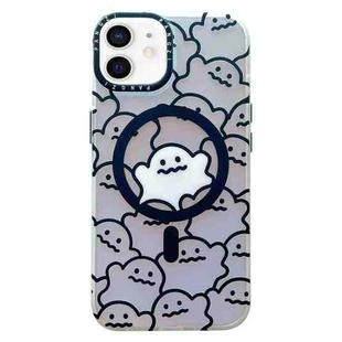 For iPhone 11 Double-Layer Frosted IMD MagSafe Phone Case(Stacking Ghosts)